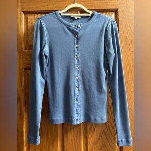 Madewell Ribbed Blue Henley Top
